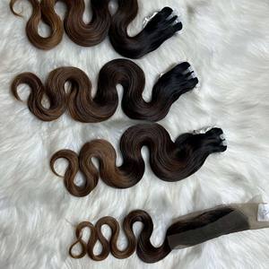 Venta al por mayor cuerpo waveBundles cinta vietnamita sin procesar virgen grado 10A doble trama - Product Image 6