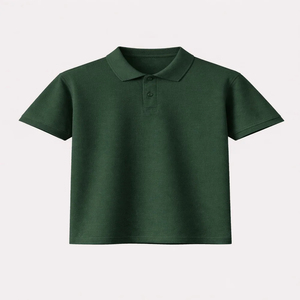 Polo en piqué de coton beige à manches courtes pour homme, coupe classique, couleur unie, décontracté, respirant, design tricoté, boutons sur le devant - Product Image 5