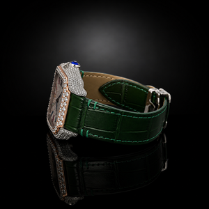 Reloj de Lujo de Alta Calidad con Esfera Cuadrada de Cuarzo Moissanite, Esfera Arcoíris con Números, Correa de Cuero para Hombre, Joyería de Moda para Exportación - Product Image 5