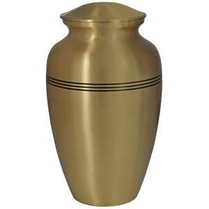 Urna Funeraria de Latón Hecha a Mano, Colección 3 Bend, Urna Grande Dorada para Cenizas, Recuerdo Conmemorativo, Artículos Funerarios - Product Image 1