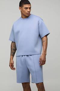 Men Oversized Drop Shoulder Sweat shirt <b>Set</b> Half Sleeves Custom Logo Blank Breathable Summer <b>Set</b> Cotton Street Wear Luxury - Product Image 2