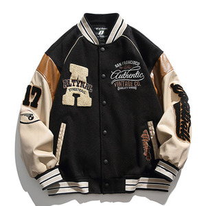 Stylish Letterman Varsity <b>Jacket</b> for <b>Men</b> High Quality Fabric Custom Design Wholesale Manufacturer Supply Contrast Color Fleece - Product Image 2