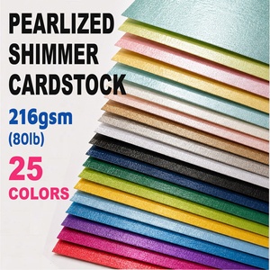 12x12 Inch Pearlized Shimmer Textured Card Stock 216gsm (80lb) Specialty Paper for Cardmaking <b>Scrapbooking</b> DIY Craft Decoration - Product Image 1