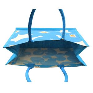 Sac de courses réutilisable en tissu non tissé imprimé floral multicolore, biodégradable, laminé PP avec poignée en corde rembourrée, durable - Product Image 6