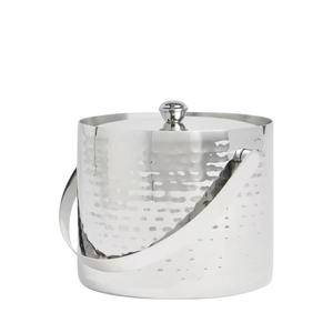 Seau à glace en acier inoxydable côtelé avec poignées, plaqué argent, pour champagne et vin, idéal pour les hôtels haut de gamme et les bars événementiels - Product Image 3