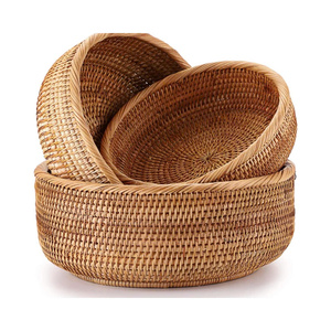 Earth Friendly Rattan Essentials Durable Woven Trays <b>Baskets</b> Green Living - Product Image 1