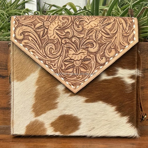 Femmes multi-fonction magnétique usiné à la main en cuir bandoulière pochette pour ordinateur portable pour MacBook luxe peau de vache enveloppe sacs pour ordinateur portable - Product Image 2