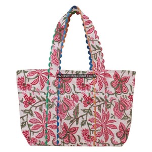Bolso de Hombro de Mujer con Estampado de Bloques de Algodón Ric Rac, Diseño Floral, Estilo Bohemio, Hermoso Diseño Floral - Product Image 1