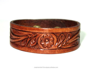 Latest Hot Selling Hand Crafted <b>Leather</b> Bracelet Customized Color Logo Unisex Wholesale Price for DIY <b>Craft</b> Jewelry Accessories - Product Image 3