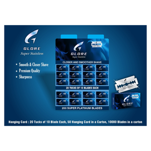 20 hojas de afeitar de acero inoxidable de doble filo con revestimiento de platino 10 tarjetas colgantes 10000 unidades empaquetadas - Product Image 4