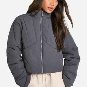 Modern Fit Lightweight Warm Quilted Women's Puffer <b>Jacket</b> Zip Front Winter Outerwear Hooded Collar Soft Padding Regular Size - Product Image 1