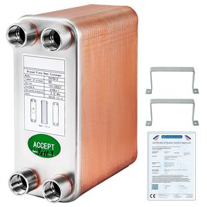 Scambiatore di calore a piastre brasate 3''x7.5'' 60 piastre 316L 1/2'' BSP FPT per raffreddamento birra e mosto EATB12 - Product Image 1