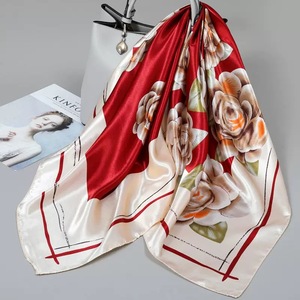 Elegant 100% <b>Silk</b> Satin Square Scarf for Women All Seasons Casual Multi-Functional Fashion Accessory - Product Image 1