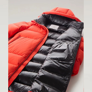 Men's Long Hooded Down Puffer Jacket Solid Color Zipper Closure Windproof Casual Winter <b>Coat</b> Thick Polyester Shell - Product Image 5
