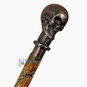 แทนิชก้า เอ็กซ์พอร์ตส์ ไม้เท้าเดินทำมือสไตล์วิคตอเรียนสุดหรูหรา  ตกแต่งด้วยอะลูมิเนียมและทองแดงโบราณ พร้อมหัวจับทองเหลือง - Product Image 1