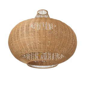 Abat-jour créatif en rotin en forme de poisson, suspension tressée à la main en forme d'animal, luminaire suspendu unique en osier pour restaurant - Product Image 1