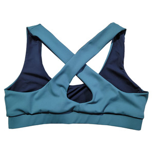 Women's Customized Fitness Logo Design Breathable Running Sports Padded <b>Bra</b> Medium Support <b>Racerback</b> 100% Nylon Yoga Vest Tank - Product Image 2
