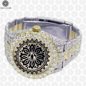 Charm Jewells Reloj de cuarzo analógico redondo de lujo con banda de acero inoxidable, cierre plegable de 36 mm, unisex, alta calidad, moda - Product Image 3