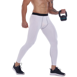 Hot Sale White Full Length <b>Seamless</b> <b>Leggings</b> Elastic Waist Sport Compression Pants With Contrast Stitch - Product Image 4