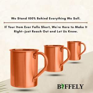 Tasses à Moscow Mule en cuivre 16 oz, fabriquées à la main avec finition martelée laquée, lèvre arrondie lisse, poignée ergonomique, sans rivets, avec une prise en main solide - Product Image 2