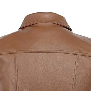 Chaleco Vaquero de Cuero Genuino para Hombre, Ropa de Invierno Impermeable y Transpirable con Cierre de Cremallera y Cuello Alto, Personalizable - Product Image 5