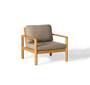 Chaise longue d'extérieur en teck massif, fauteuil de jardin moderne et minimaliste avec coussin épais imperméable, pour patio, balcon, terrasse, villa - Product Image 2