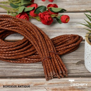 Cuerdas de cuero Bolo trenzado de tonos antiguos de calidad superior, cadena de patrón redondo, hallazgos de joyería personalizables al mejor precio - Product Image 3