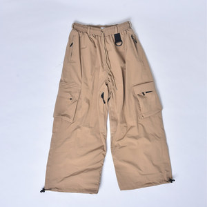 Pantalones Cargo Unisex Color Caqui, Cintura con Cordón, Múltiples Bolsillos, Transpirables, de Poliéster, para Adultos, Ropa para Exteriores - Product Image 1