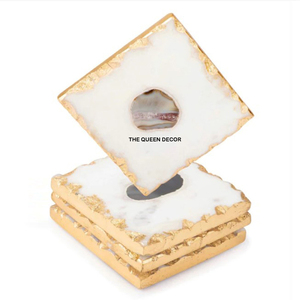 Luxurious Gift Gold Finished <b>Border</b> Aluminum Metal Round Shape Coasters Excellent Quality Table Protection - Product Image 5
