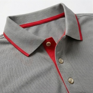 Polo à manches courtes gris pour homme, 100% polyester piqué, respirant, décontracté, design tricoté uni, coupe classique - Product Image 4