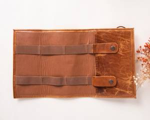 Logo Printing Leather Cable Organizer Custom Brand Cord Holder Earphone Wire Management Travel <b>Tech</b> Pouch Set LCO-0105 - Product Image 2