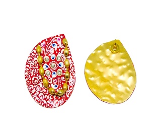 Trending handpainting <b>stud</b> hoop Brass <b>Earrings</b> for <b>girls</b> and women - Product Image 3