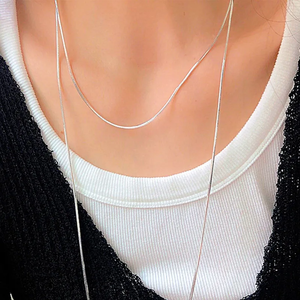 สร้อยคอทรงเรขาคณิตแบบเรียบง่ายสำหรับทุกเพศ ดีไซน์หรูหรา ผลิตจากสแตนเลส - Product Image 2