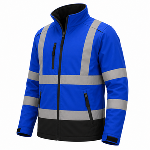 <b>High</b> Quality Men Construction <b>Jacket</b> Full Zip <b>High</b> <b>Visibility</b> Reflective Bands <b>Softshell</b> Coat Custom Reflective Safety <b>Jacket</b> - Product Image 5