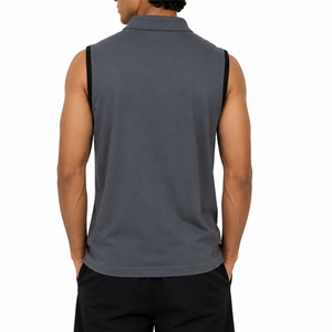 Polo sans manches pour homme, coupe athlétique, séchage rapide, style moderne, vêtements de sport, tissu premium pour polo sans manches pour homme - Product Image 2