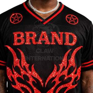 เสื้อฟุตบอลอเมริกันแบบซับลิเมชั่นเต็มตัว ชุดยูนิฟอร์มสโมสรแบบกำหนดเอง ระบายอากาศได้ดี น้ำหนักเบา แขนสั้น ชุดกีฬาสำหรับทุกเพศ บริการ OEM - Product Image 2