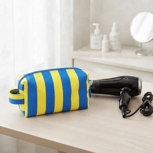 Eco-Friendly Reusable Canvas Cosmetic <b>Bag</b> Zipper Closure Hanging Feature Medium Capacity Portable <b>Travel</b> <b>Organizer</b> Small Size - Product Image 4