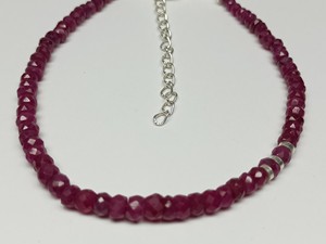 Pulsera M.Y.GEMS de Plata con Cuentas de Rubí Facetado Certificado, Joyería de Piedra de Nacimiento de Julio, Regalo para Novia, 8 Pulgadas, Unisex, de Moda - Product Image 4