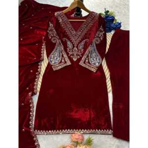 Conjunto Dupatta de diseñador para mujer, parte superior inferior, con bordado elegante - Product Image 3