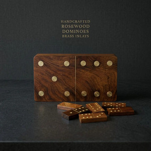 Jeu de dominos de luxe en bois de rose Aethelred Games, 28 tuiles, fabriqué à la main, boîte de rangement en bois portable, jeu d'intérieur - Product Image 2