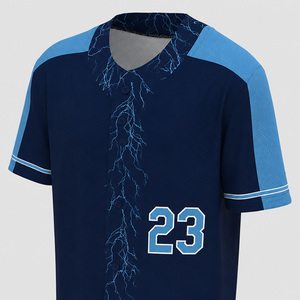 Wholesale Manufacturer Factory Supplier <b>Baseball</b> Full Button Up Jersey Custom Team Wear Breathable Mesh Sports <b>Baseball</b> Jersey - Product Image 5