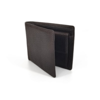 [Nuevo Lanzamiento] Cartera Corta Abierta para Hombre de Cuero Genuino de Primera Calidad Hecha a Mano con Diseño Minimalista Castello Pebble