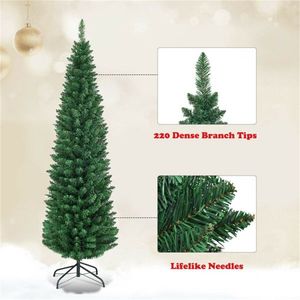 Albero di Natale Artificiale da 1,5 m con Design Salvaspazio, 220 Rami Realistici in PVC e Finitura Effetto Neve - Product Image 5