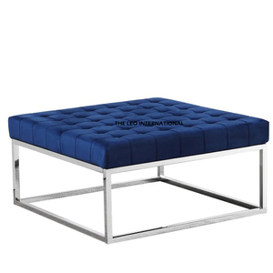 Pouf ottoman en bois pour la décoration intérieure, repose-pieds en velours pour salon, bureau, école, entrée, meubles à prix de gros - Product Image 3