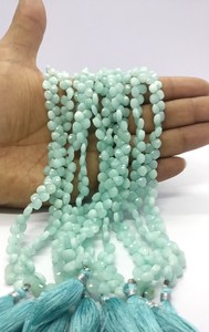Natural Amazonite Faceted Heart Shape 6MM 7MM Gemstone Briolette <b>Loose</b> <b>Beads</b> For Jewelry Making Crafts Wholesale Bulk Supply - Product Image 1