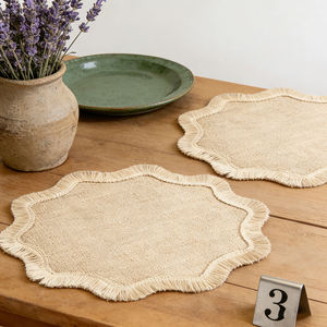 Juego de Manteles Individuales de Yute Natural – Manteles Individuales Ecológicos Hechos a Mano para Cocina, Mesa de Comedor, Cafetería y Restaurante, Venta al por Mayor - Product Image 1