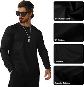 T-shirt unisexe à manches longues en coton/polyester noir uni, coupe oversize, avec graphisme personnalisé, vente en gros - Product Image 3