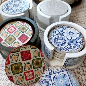 Sous-verre carré de luxe écologique en MDF et imprimé Meena, dernier design, pour décoration de table, fournisseur indien, export en gros - Product Image 3