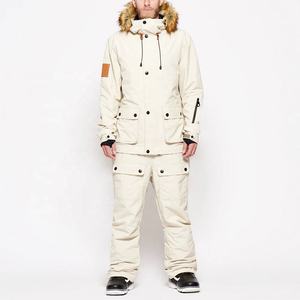 Professional <b>Waterproof</b> Winter Ski Suit Men Women Snowboarding Jacket Pants <b>Set</b> Thermal Windproof Fur Hood Outdoor Snow Wear - Product Image 2