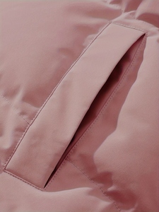 <b>Pink</b> Puffer <b>Jacket</b> Unisex Winter Casual Zipper Closure Stand Collar Thick Polyester Wadding Regular Fit Solid Color Loose Style - Product Image 6